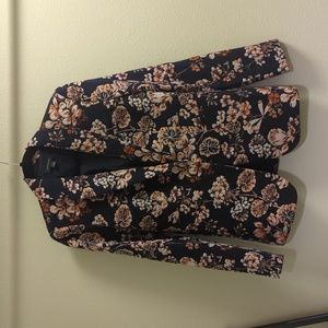 Ann Taylor Blue Winter Geranium Jacquard Blazer